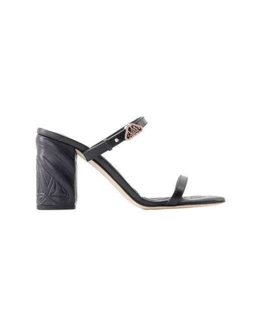 McQueen Metallic Heeled Mules