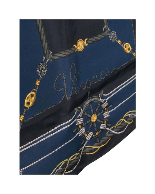 Versace Blue Silky Scarves for men