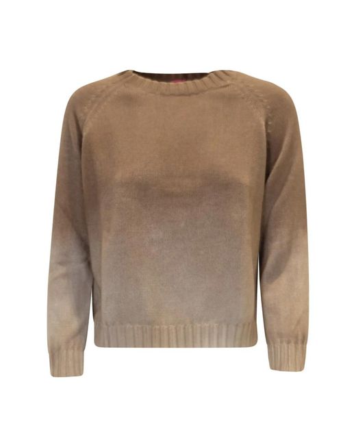 ALESSANDRO ASTE Brown Kamel baumwolle tebe spray art pullover