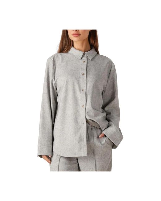 Modström Overhemden ,Grijs ,Grijs Overshirt Stijlvolle Toevoeging Garderobe in het Gray