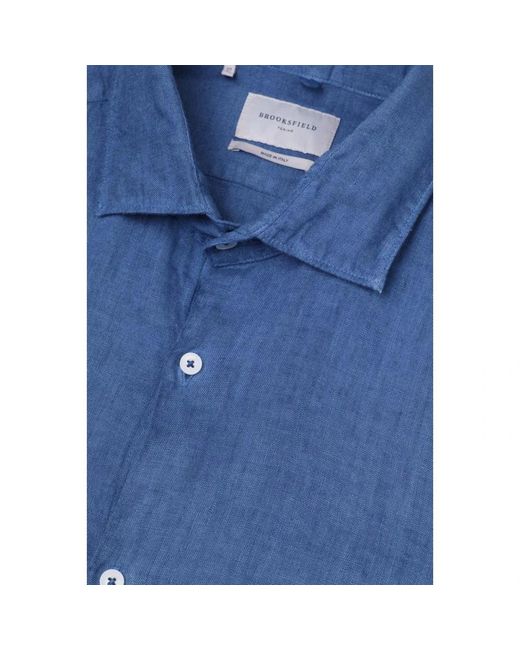 Brooksfield Blue Casual Shirts for men