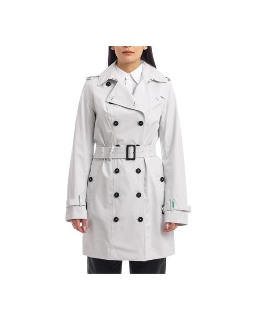 Save The Duck Gray Trench Coats