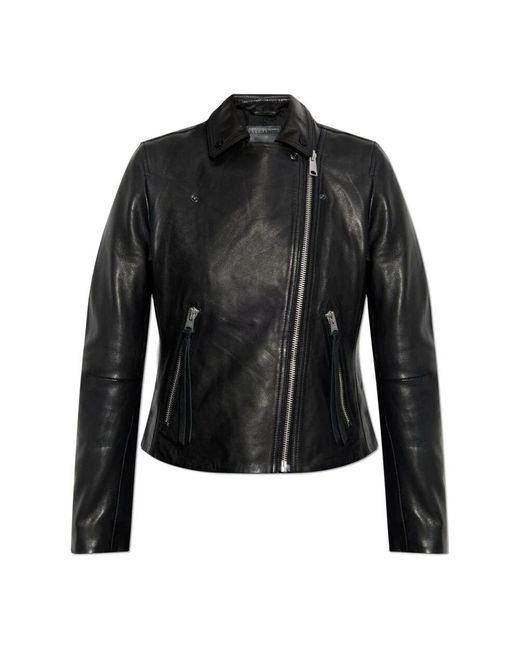 AllSaints Black Lederjacke dalby