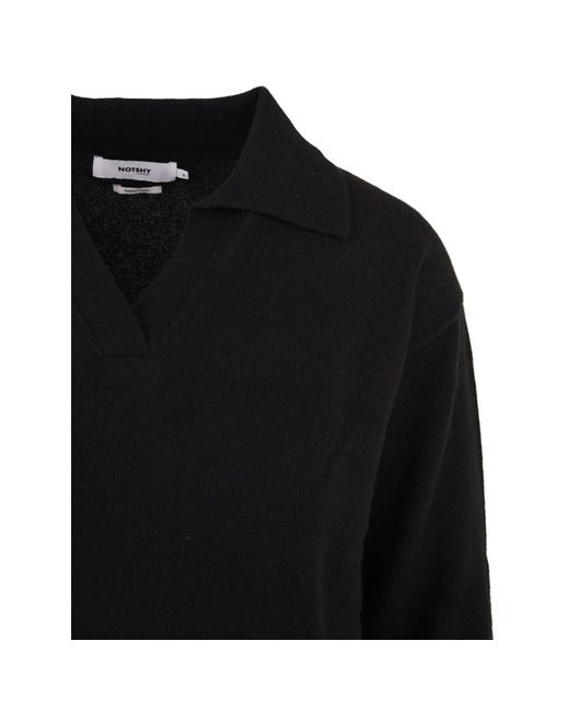 Not Shy Black Polo Shirts