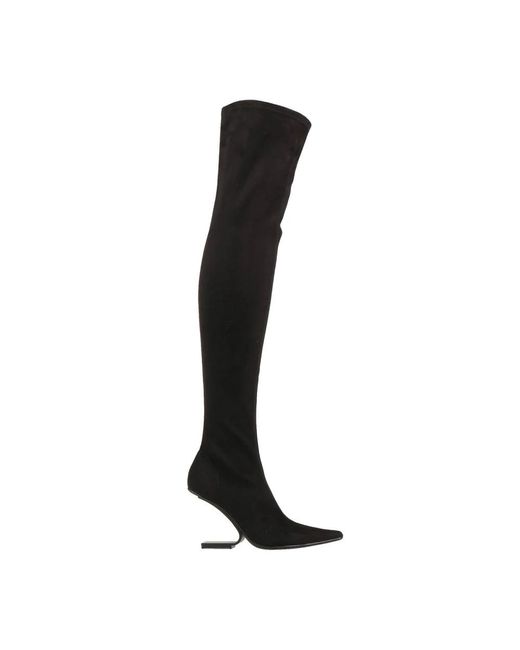 Jeffrey Campbell Black Over-Knee Boots