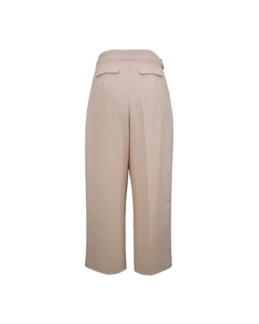 Elisabetta Franchi Natural Cropped Trousers
