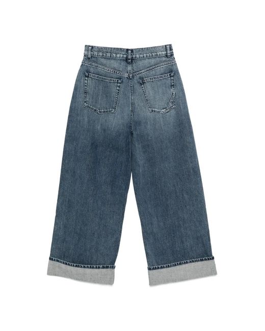 3x1 Jeans ,Blauw ,Denim Baby Skater Jeans Met Omgeslagen Zoom in het Blue