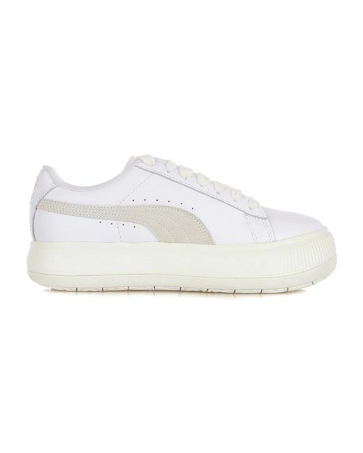PUMA Schoenen ,Wit ,Suède Witte Suède Lage Sneaker in het White