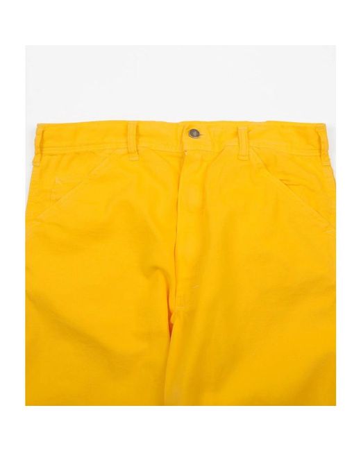 Stan Ray Yellow Cropped Trousers for men