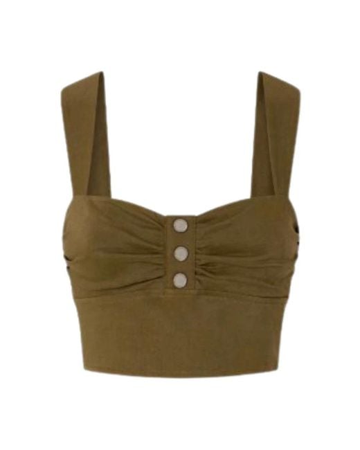 Pinko Green Sleeveless Tops