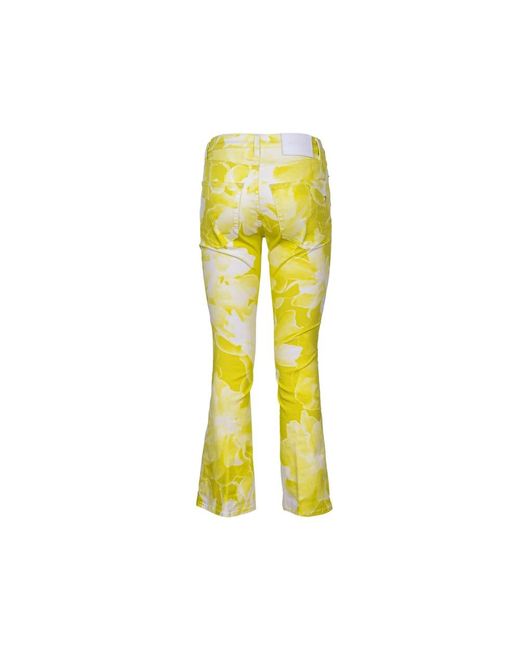 Dondup Yellow Bootcut skinny jeans bedruckt