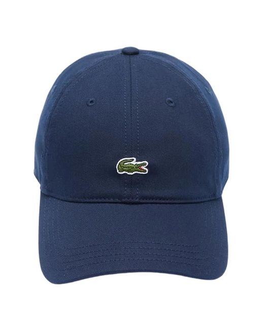 Lacoste Accessoires ,Blauw ,Katoen Small Logo Unstructured Cap in het Blue voor heren