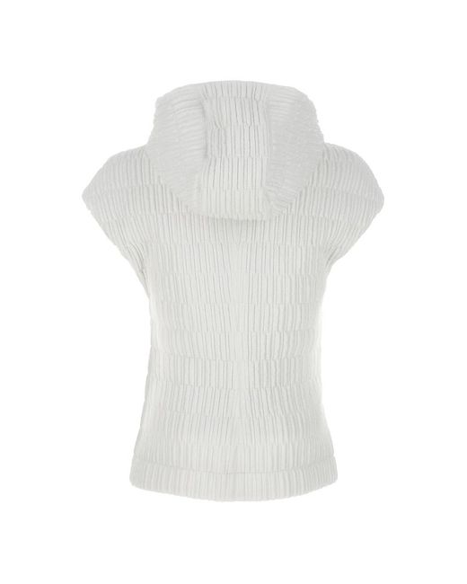 Ferragamo Jassen ,Wit ,Nylon Hooded Vest in het White