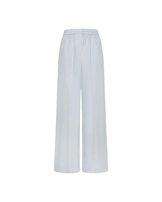 Forte Forte White Fließende Eleganz Weite Baumwollhose