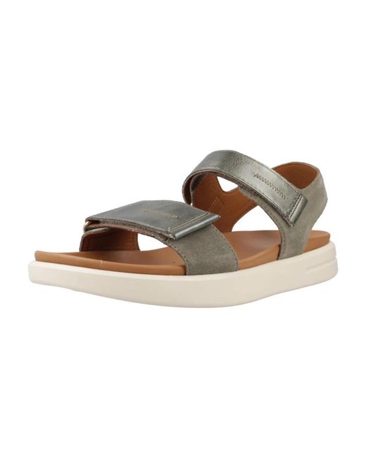 Flat Sandals Geox de color Brown