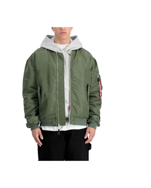 Alpha Industries Green Bomber Jackets for men