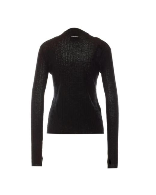 Pinko Black Round-Neck Knitwear