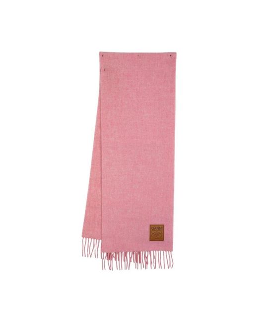 Ganni Pink Winter Scarves