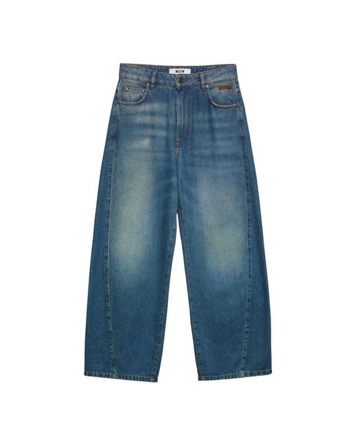 MSGM Blue Blaue Weite Bein Jeans