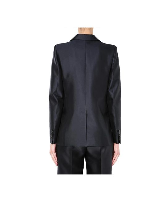 Givenchy Jassen ,Blauw ,Wol Double-Breasted Structured Jacket in het Black