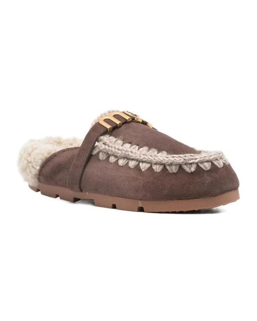 Mou Brown Slippers