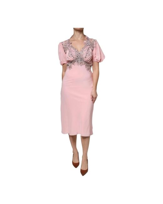 Midi Dresses Ermanno Scervino de color Pink