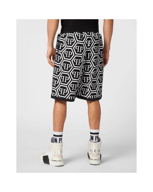 Philipp Plein Jogging Shorts Monogram in het Black voor heren