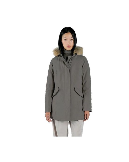 Canadian Jassen ,Bruin ,Polyester Bruine Bontjas Afneembare Voering in het Gray