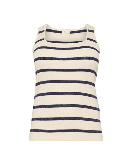 Sleeveless Tops Kaffe de color Natural
