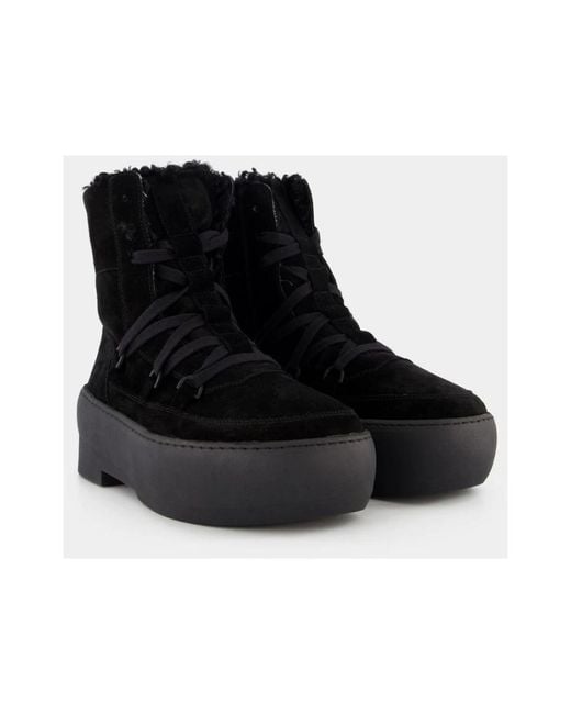 Gia Borghini Black Chunky Sole Lace-Up Boots