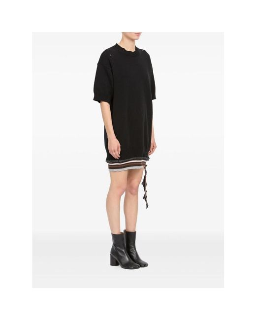 MM6 by Maison Margiela Black Knitted Dresses