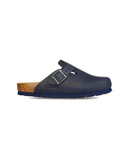 Rohde Schoenen ,Blauw ,Leer Blauwe Clog in het Blue