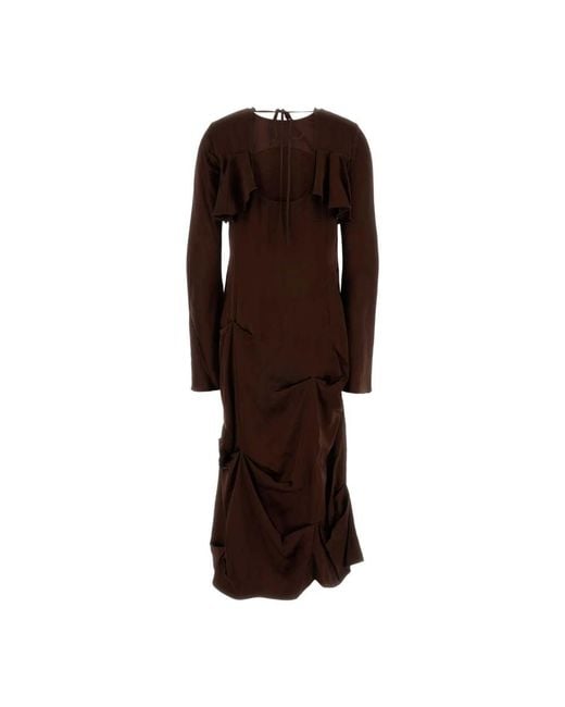 Ganni Brown Midi Dresses