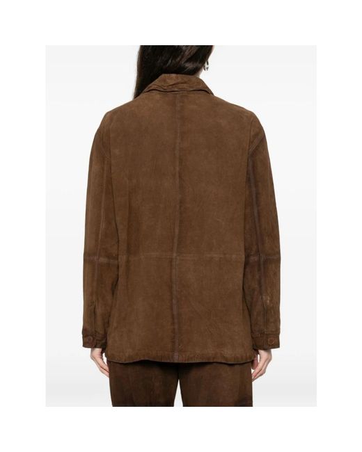 Leather Jackets P.A.R.O.S.H. de color Brown