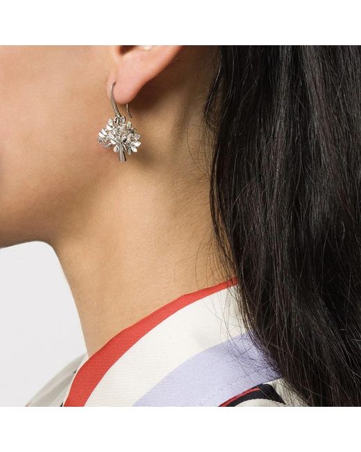 Mulberry Metallic Tree Dropped Earrings