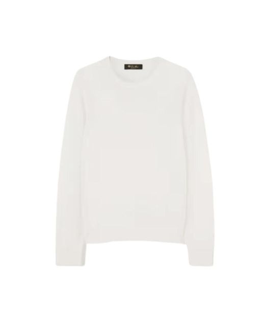 Loro Piana White Round-Neck Knitwear