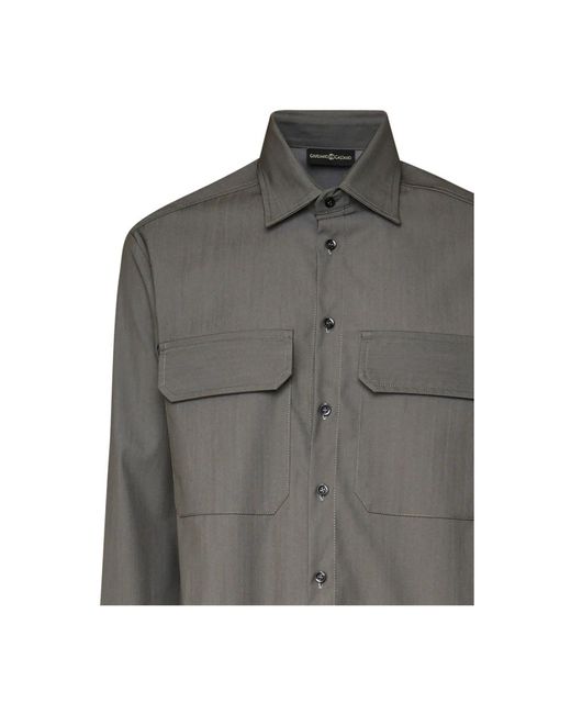 Giuliano Galiano Gray Casual Shirts for men