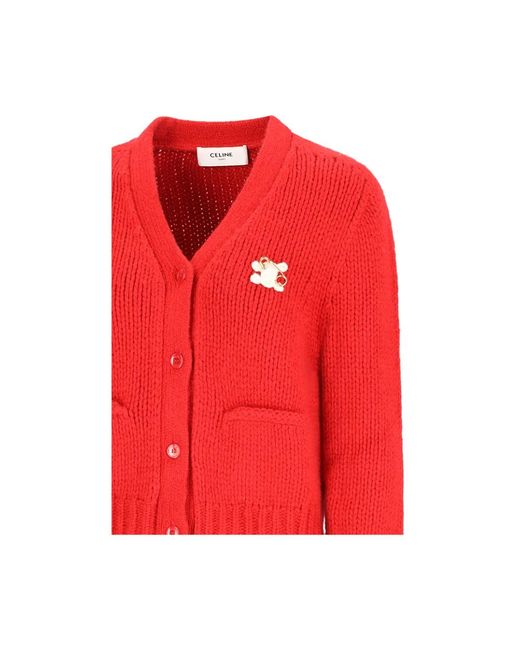 Cashmere Knitwear Céline de color Red