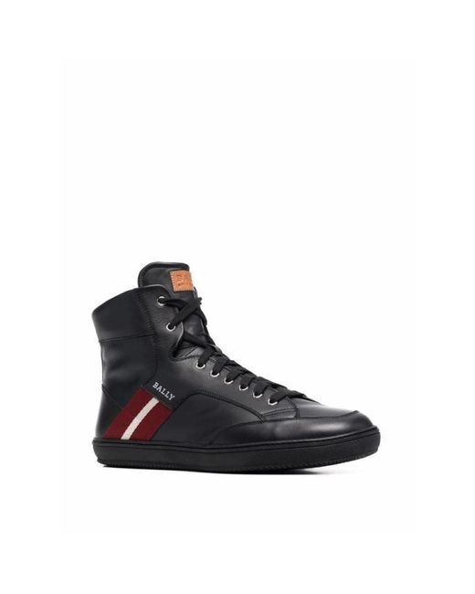 Bally Blue High-Top Casual Ankle Boot Sneakers With Sporty Stripe Detail for men