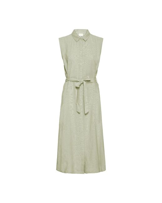 Ichi Green Shirt Dresses