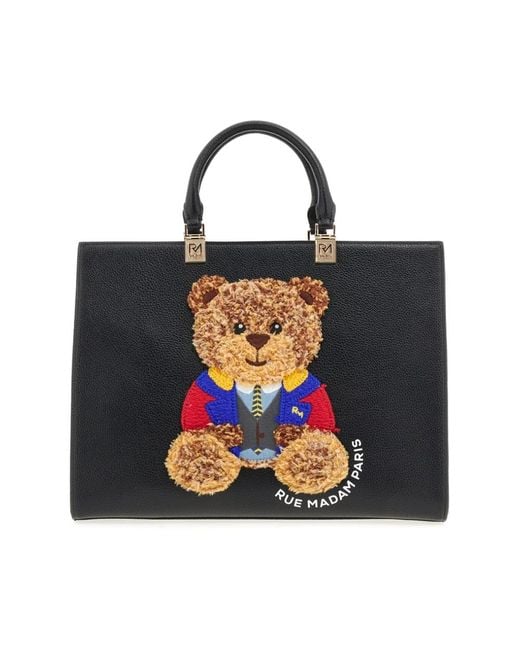 Rue Madam Black Tote Bags