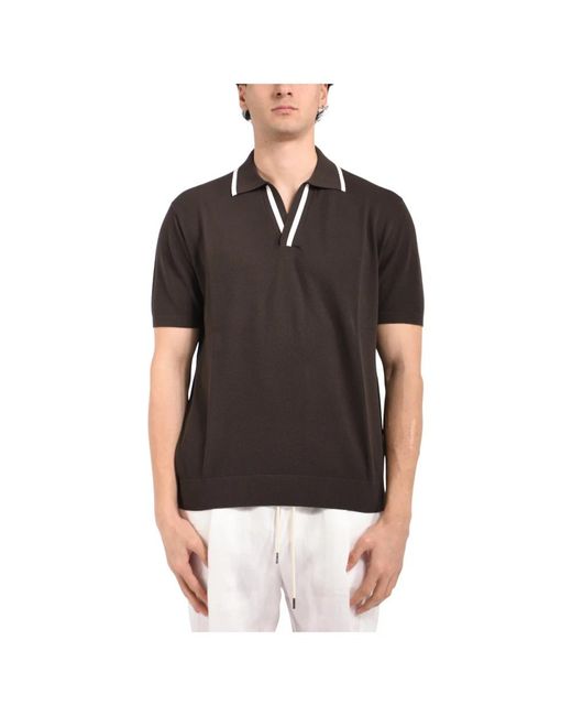 Paolo Pecora Black Polo Shirts for men