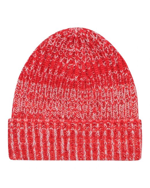 Malo Accessoires ,Rood ,Kasjmier Kasjmier Geribbelde Gebreide Beanie Muts in het Red voor heren