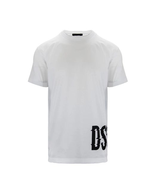 DSquared² Tops ,Wit ,Katoen Slip-On T-Shirt Met Logo in het Gray voor heren