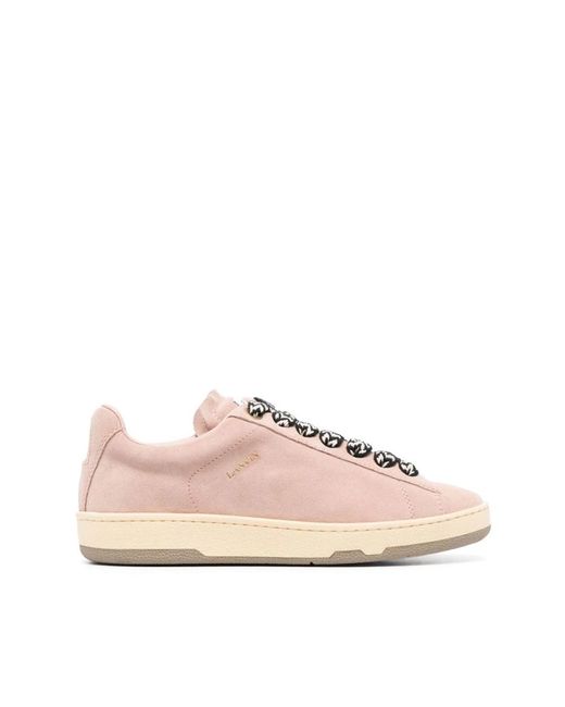 Lanvin Pink E Lite Curb Wildleder Sneakers