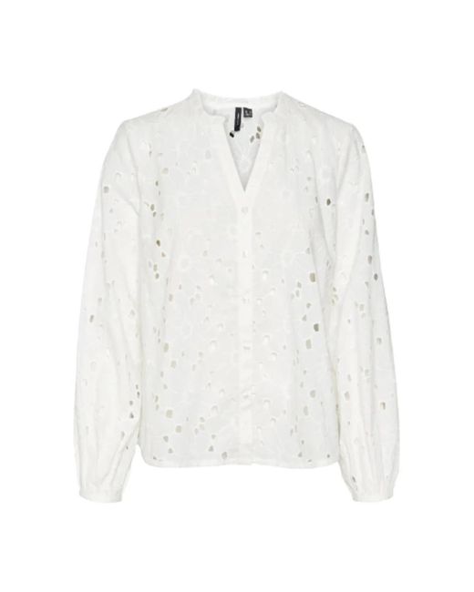Vero Moda White Stilvolle bluse für frauen