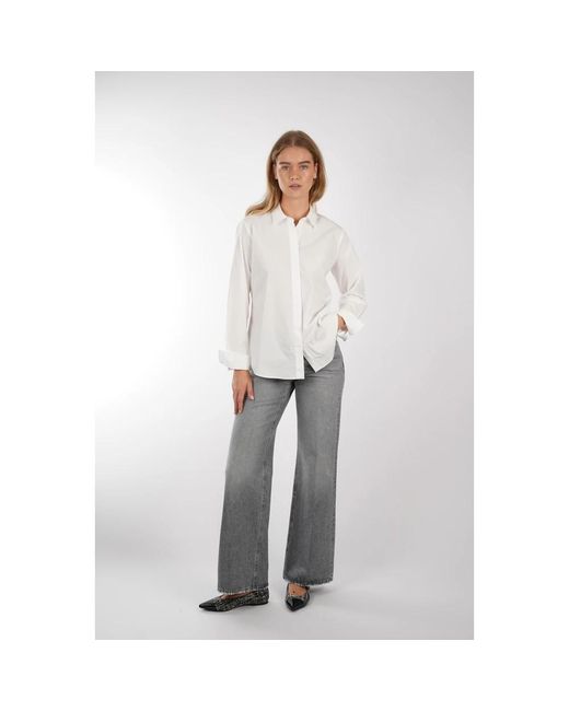 Windsor. Tailored Poplin Blouse in het White