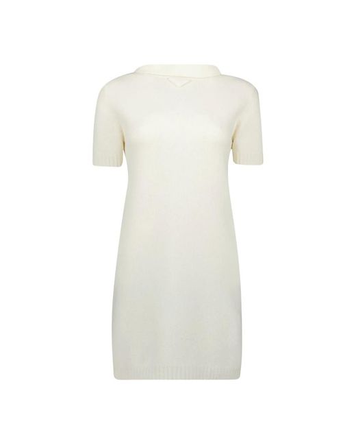 Prada White Knitted Dresses