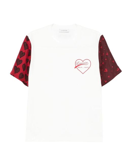 Lanvin Tops ,Wit T-Shirt Voor Mannen in het Red
