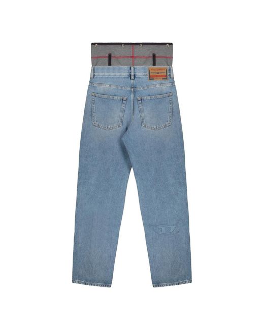 DIESEL Blue Straight Jeans for men
